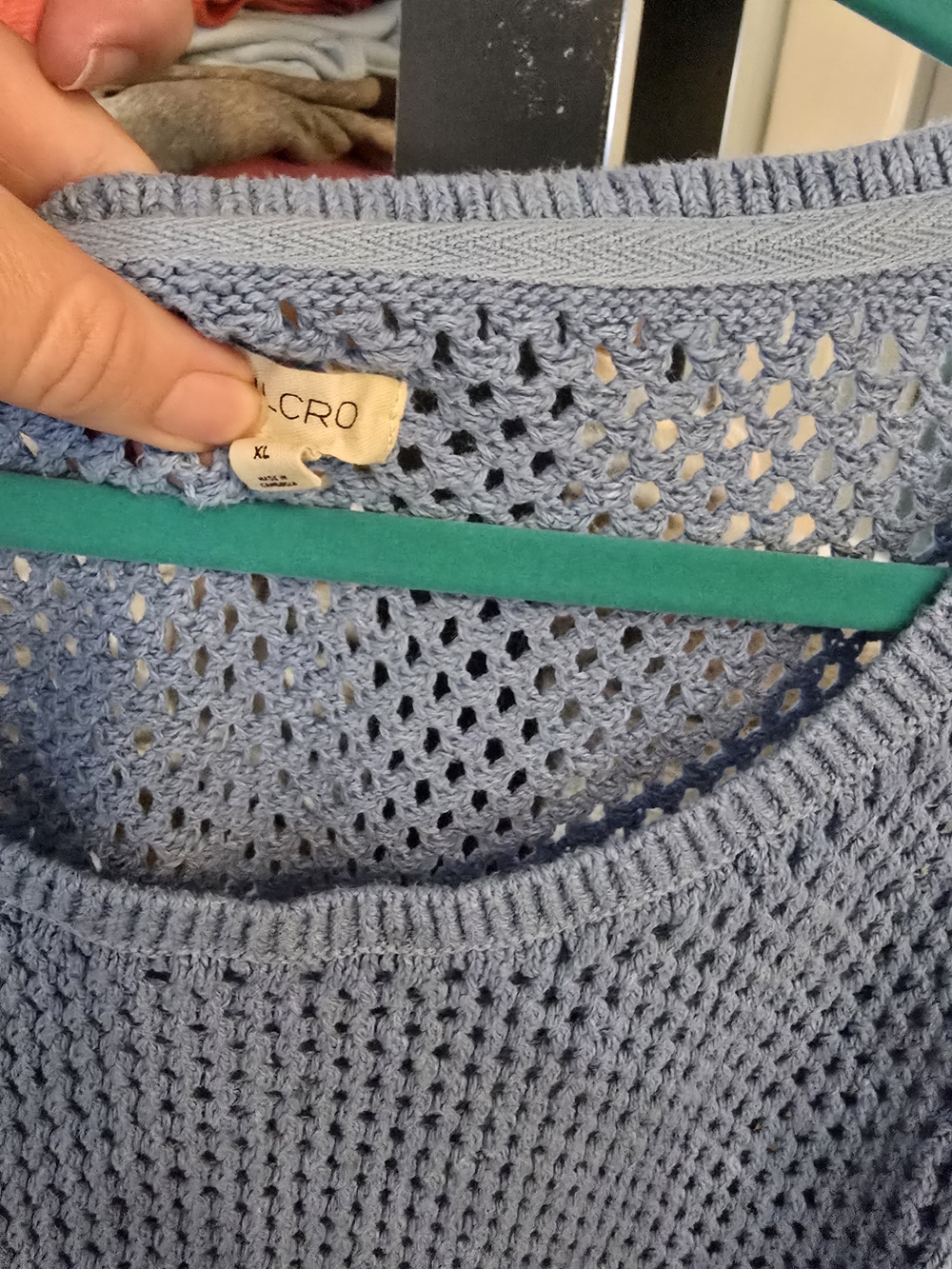 Pilcro X Anthropologie Light Blue Open-Weave Sweater - Picture 3 of 4